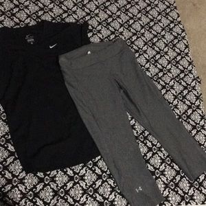 Under armor Capri and Nike black top